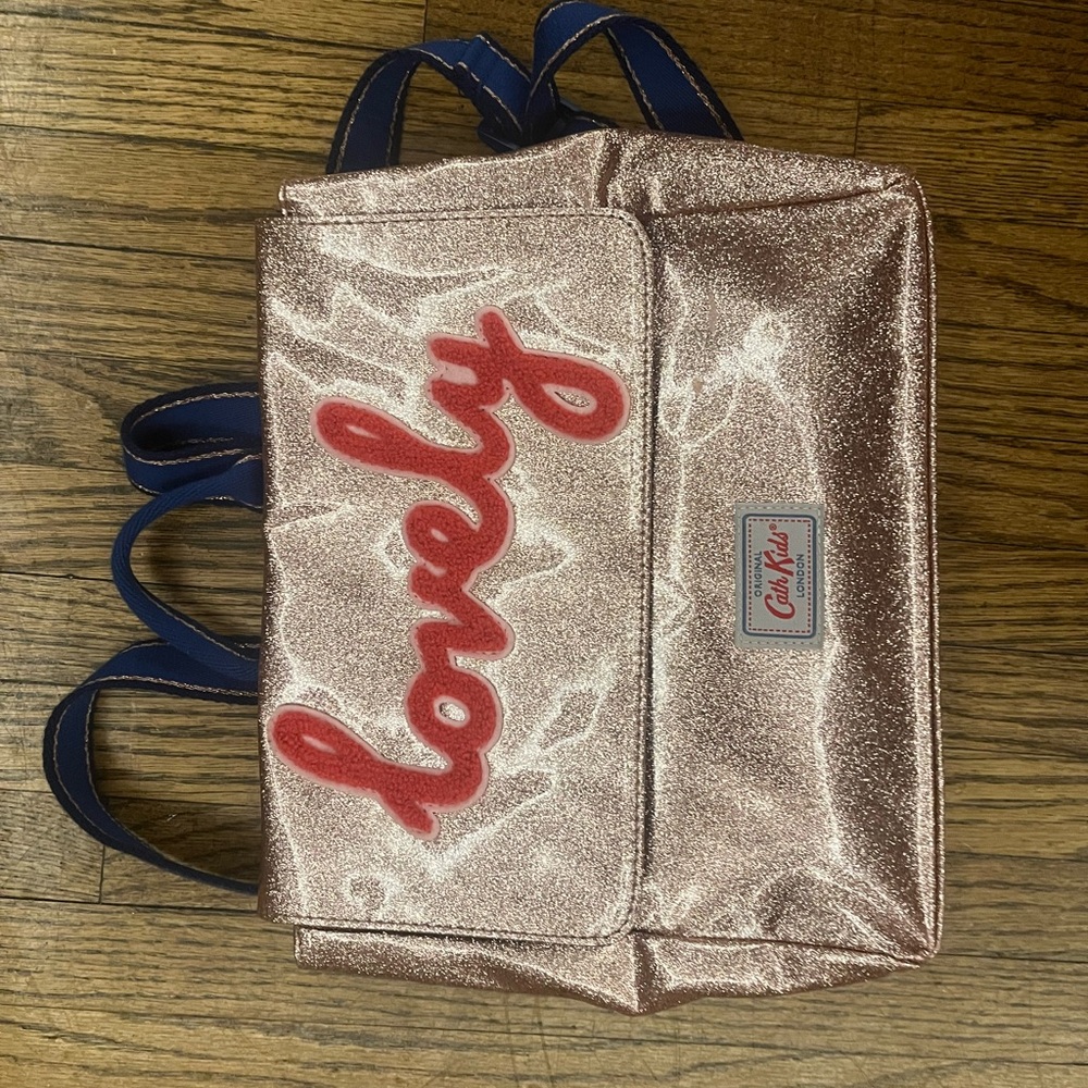 Glittery Pink Backpack with pink 'Lovely' DesignCath Kidston